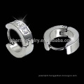 Surgical Steel CZ Channel Set Hoop Huggies Earrings 2014 for boy new Jewelry for women fashion earring HE-018